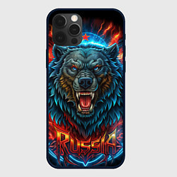 Чехол для iPhone 12 Pro Max Russia bear, цвет: 3D-черный