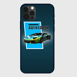 Чехол для iPhone 12 Pro Max Спортивная машина Lamborghini Aventador, цвет: 3D-черный