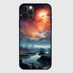 Чехол для iPhone 12 Pro Max Фантастическая планета - пейзаж космоса, цвет: 3D-черный