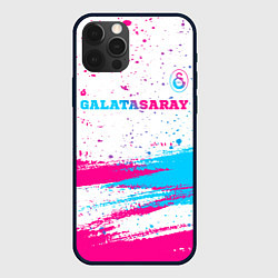 Чехол для iPhone 12 Pro Max Galatasaray neon gradient style посередине, цвет: 3D-черный