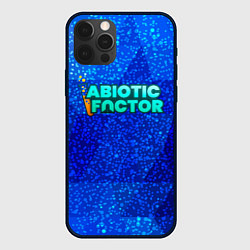 Чехол iPhone 12 Pro Max Abiotic Factor logo blue neon