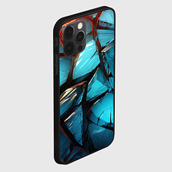 Чехол для iPhone 12 Pro Max Синие объемные плиты, цвет: 3D-черный — фото 2