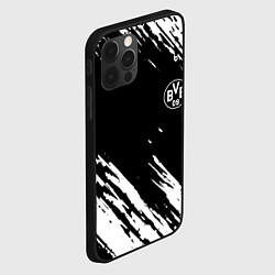 Чехол для iPhone 12 Pro Max Borussia краски белые на чёрном, цвет: 3D-черный — фото 2