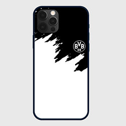 Чехол для iPhone 12 Pro Max Borussia краски белые, цвет: 3D-черный