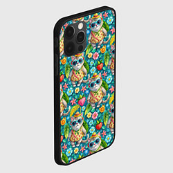 Чехол для iPhone 12 Pro Max Коты и летний вайб паттерн, цвет: 3D-черный — фото 2