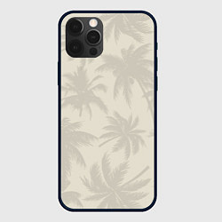 Чехол iPhone 12 Pro Max Бежевые пальмы паттерн