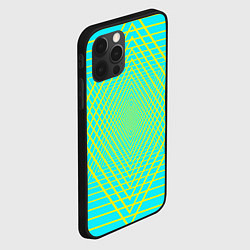 Чехол для iPhone 12 Pro Max Трансформация контурных треугольников, цвет: 3D-черный — фото 2