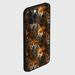 Чехол для iPhone 12 Pro Max Лакшери паттерн с золотыми лисицами, цвет: 3D-черный — фото 2