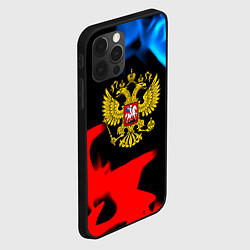 Чехол для iPhone 12 Pro Max Россия герб огненый стиль, цвет: 3D-черный — фото 2