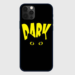 Чехол для iPhone 12 Pro Max Черный кот светящиеся глаза - dark, цвет: 3D-черный