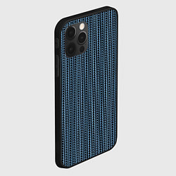 Чехол для iPhone 12 Pro Max Чёрно-синий полосы в горошек, цвет: 3D-черный — фото 2