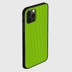 Чехол для iPhone 12 Pro Max Ярко-зелёный в маленькие чёрные полоски, цвет: 3D-черный — фото 2