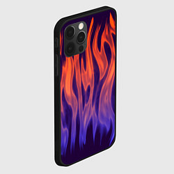 Чехол для iPhone 12 Pro Max Сиреневое пламя, цвет: 3D-черный — фото 2