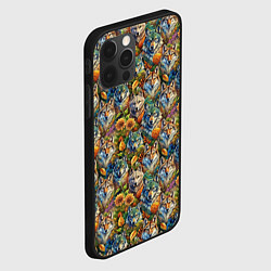 Чехол для iPhone 12 Pro Max Волки паттерн, цвет: 3D-черный — фото 2