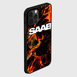 Чехол для iPhone 12 Pro Max Saab red lava, цвет: 3D-черный — фото 2