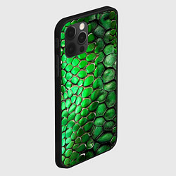 Чехол для iPhone 12 Pro Max Зеленая змеиная кожа, цвет: 3D-черный — фото 2
