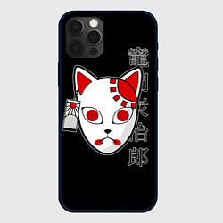 Чехол для iPhone 12 Pro Max Маска кицунэ - иероглифы, цвет: 3D-черный