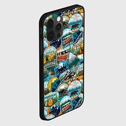 Чехол для iPhone 12 Pro Max Adventure stickers, цвет: 3D-черный — фото 2