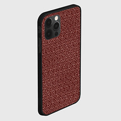 Чехол для iPhone 12 Pro Max Тёмный красный волнистый текстурированный, цвет: 3D-черный — фото 2