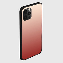 Чехол для iPhone 12 Pro Max Градиент бежевый в красный, цвет: 3D-черный — фото 2