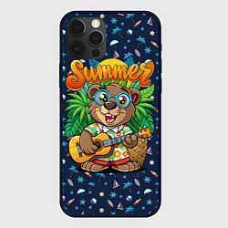 Чехол iPhone 12 Pro Max Мишка играет на гитаре жарким летом