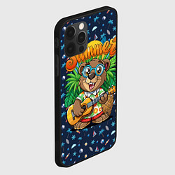 Чехол для iPhone 12 Pro Max Мишка играет на гитаре жарким летом, цвет: 3D-черный — фото 2