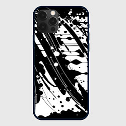 Чехол для iPhone 12 Pro Max Чёрно белая абстракция - кляксы, цвет: 3D-черный
