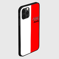 Чехол для iPhone 12 Pro Max AUDI logo полосы, цвет: 3D-черный — фото 2