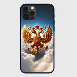 Чехол iPhone 12 Pro Max Герб России в облаках