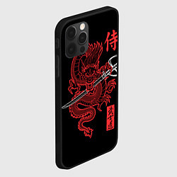 Чехол для iPhone 12 Pro Max Дракон с катаной - кодекс самурая, цвет: 3D-черный — фото 2