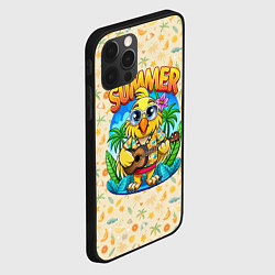 Чехол для iPhone 12 Pro Max Попугай играет на гитаре на острове, цвет: 3D-черный — фото 2