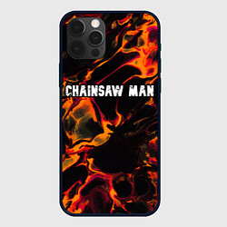 Чехол для iPhone 12 Pro Max Chainsaw Man red lava, цвет: 3D-черный
