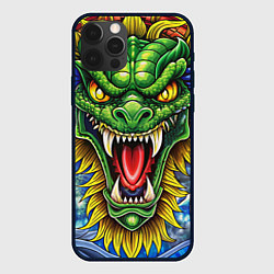 Чехол для iPhone 12 Pro Max Крупная агрессивная змея, цвет: 3D-черный