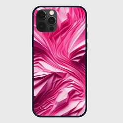 Чехол для iPhone 12 Pro Max Розовые ломанные линии, цвет: 3D-черный