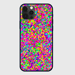 Чехол для iPhone 12 Pro Max Паттерн разноцветная мелкая мозаика, цвет: 3D-черный