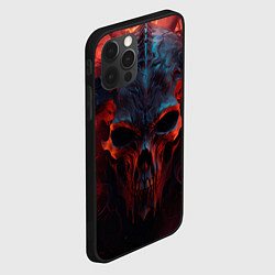 Чехол для iPhone 12 Pro Max Demon skull with horns, цвет: 3D-черный — фото 2