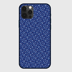 Чехол для iPhone 12 Pro Max Синий в мелкий рисунок, цвет: 3D-черный