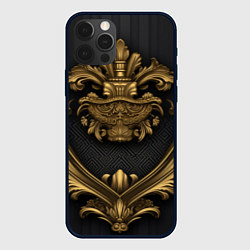 Чехол для iPhone 12 Pro Max Золотая корона с узорами, цвет: 3D-черный