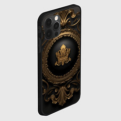 Чехол для iPhone 12 Pro Max Классические золотые узоры и корона, цвет: 3D-черный — фото 2