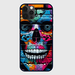 Чехол iPhone 12 Pro Max Crazy color skull - graffiti