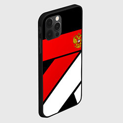 Чехол для iPhone 12 Pro Max Россия герб спорт текстура, цвет: 3D-черный — фото 2