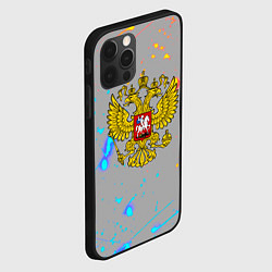 Чехол для iPhone 12 Pro Max Герб рф огонь краски, цвет: 3D-черный — фото 2