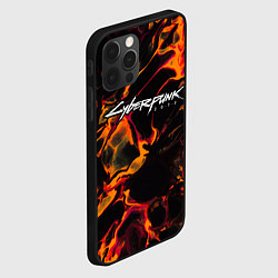 Чехол для iPhone 12 Pro Max Cyberpunk 2077 red lava, цвет: 3D-черный — фото 2