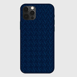 Чехол для iPhone 12 Pro Max Тёмный синий текстурированный однотонный, цвет: 3D-черный