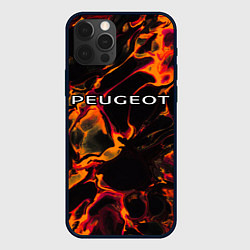 Чехол для iPhone 12 Pro Max Peugeot red lava, цвет: 3D-черный