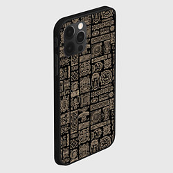 Чехол для iPhone 12 Pro Max Африканский монохромный орнамент, цвет: 3D-черный — фото 2
