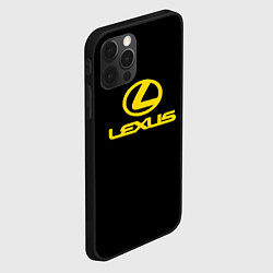 Чехол для iPhone 12 Pro Max Lexus yellow logo, цвет: 3D-черный — фото 2