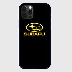 Чехол iPhone 12 Pro Max Subaru logo yellow