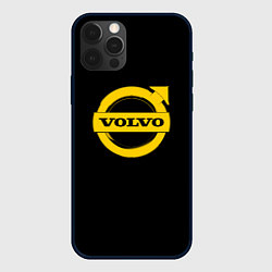 Чехол для iPhone 12 Pro Max Volvo yellow logo, цвет: 3D-черный