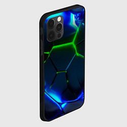 Чехол для iPhone 12 Pro Max Зеленые яркие неоновые плиты, цвет: 3D-черный — фото 2